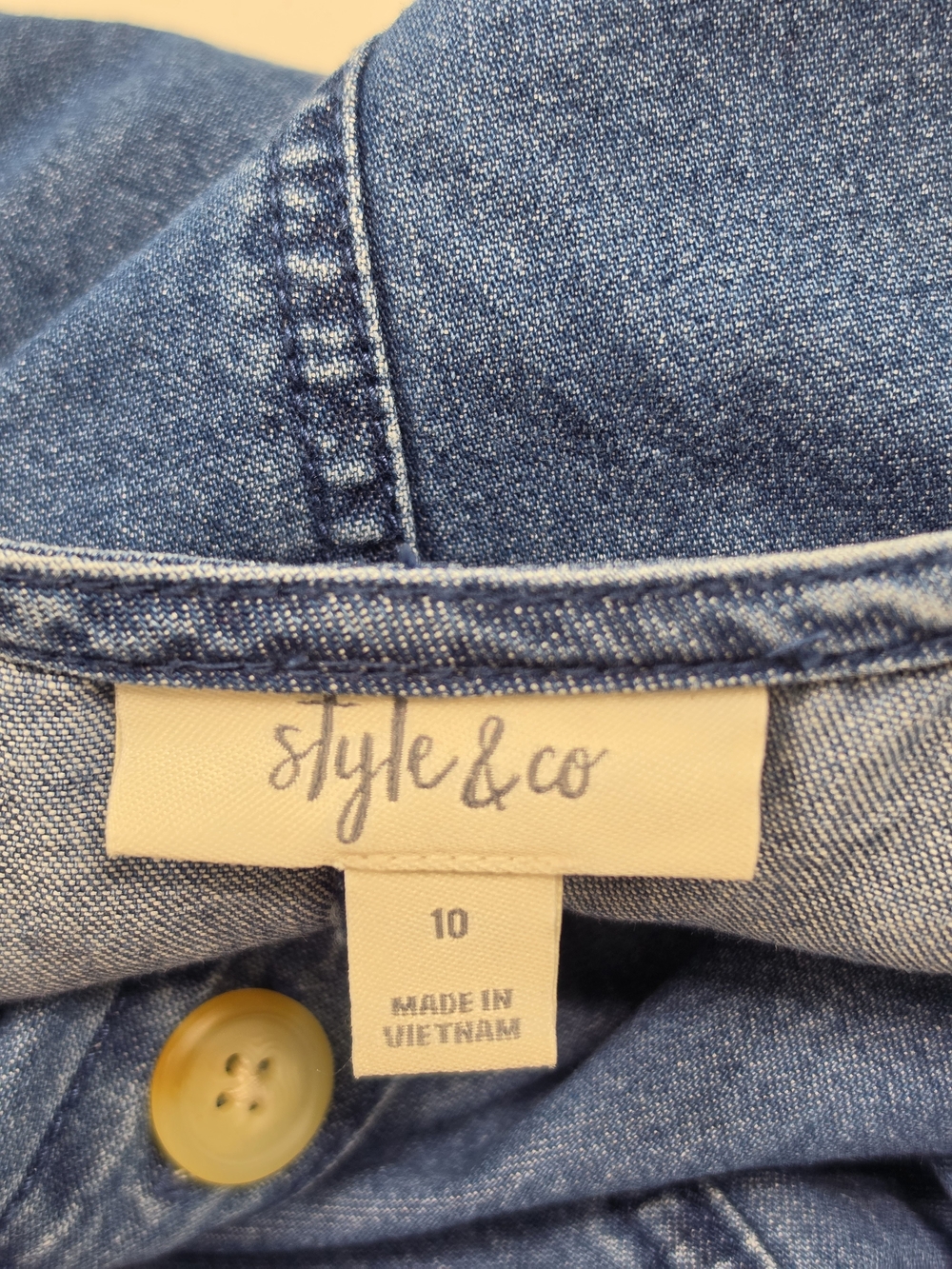 Style & Co. Blue Denim Midi Button-Front Dress - Picture 3 of 6